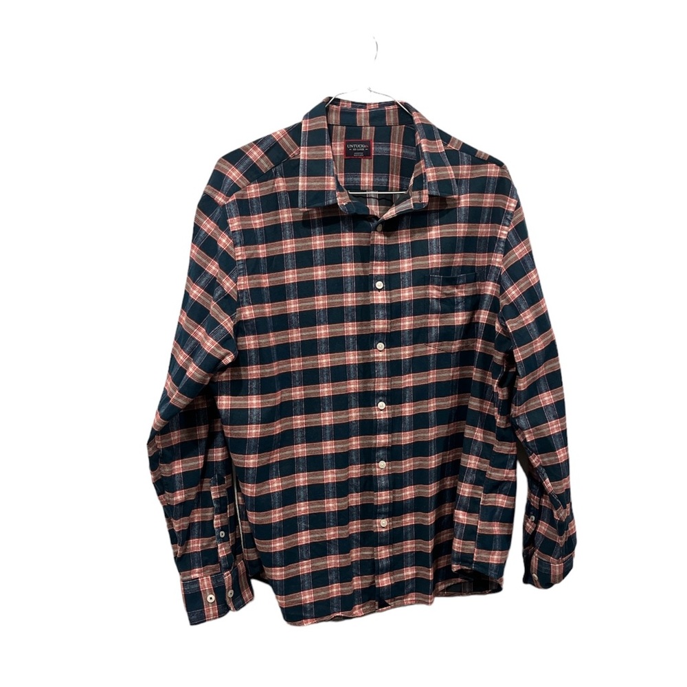 UNTUCKit Men’s XXL 2XL‎ Red Blue Long Sleeve Flannel Button Up Shirt Capranera
